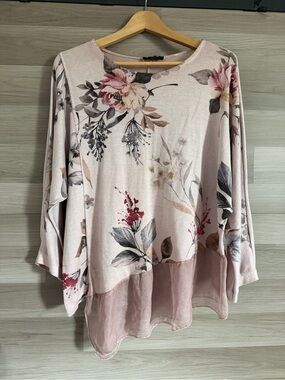 Bella Amore Made in Italy Floral Mohair Silk Blend Sweater